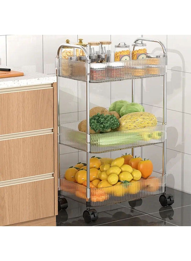 كادي ون منظم رفوف بلاستيكي و عربة تنظيم دوارة من 3 طبقات - Image 3