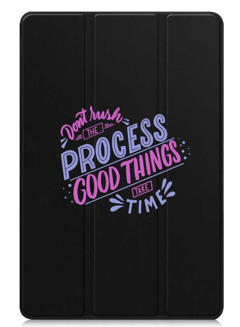 Theodor Protective Flip Case For Apple iPad Pro 11 (2024) With Trifold Stand Auto Wake Sleep Shockproof Cover Dont rush the Process good things take time  - Image 1