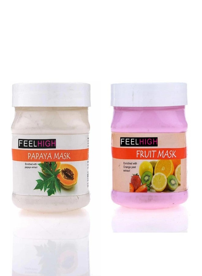 Feelhigh Face Papaya Mask 500gm And Mask 500gm - Skin care and Facial Products -Man woman-pack2 (Papaya Mask and Fruit MAsk) - Image 1