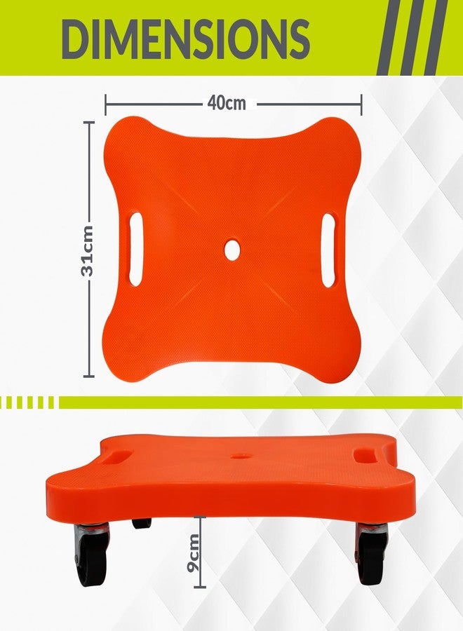 GISCO Sports Sitting Scooter Board with Handles for Kids & Children (Red) | Plastic | Flat Sitting Scooter with Casters for Kids | Gym Activities Equipment Elementary School - Image 3
