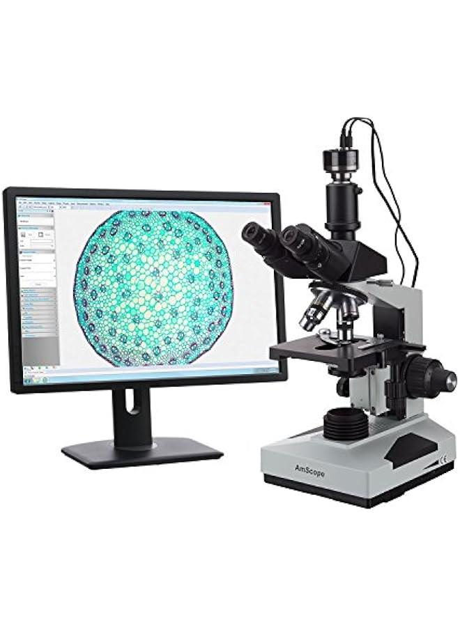 Arabest 40X-2000X LED Trinocular Biological Compound Microscope + HD Recording Camera - Image 1