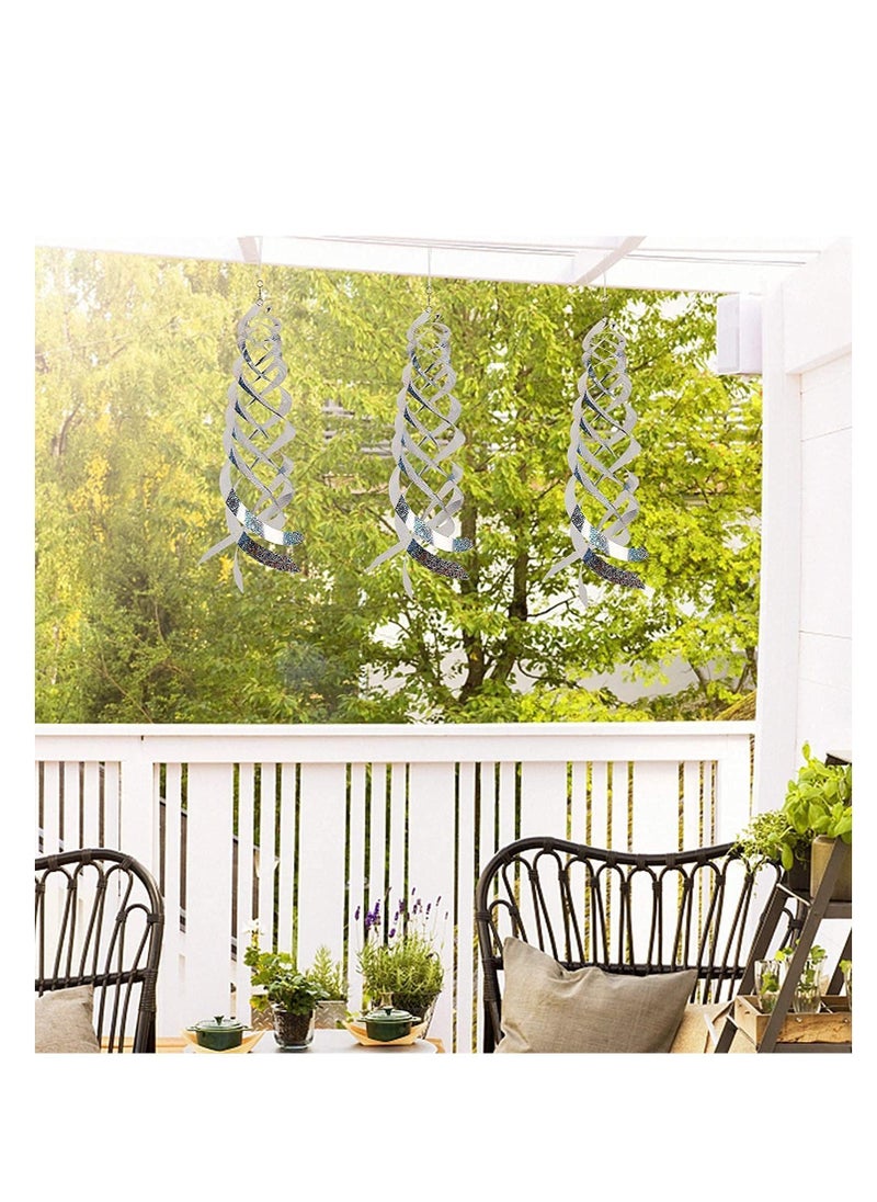 Y&D Bird Repellent Spiral Reflectors Silver Mylar Spinner, Hanging Reflective Deterrent Device, Garden Decorative Scare Birds Away, Like Woodpeckers, Pigeons and Geese, 3 Pack  - Image 4
