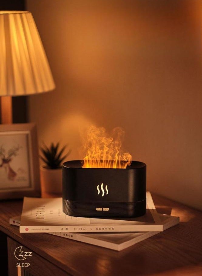 MIXDE Flame Effect Essential Oil Diffuser, Portable Noiseless Aroma Air Humidifier, USB Aromatherapy Diffuser for Home Office Bedroom Yoga Spa - Image 1