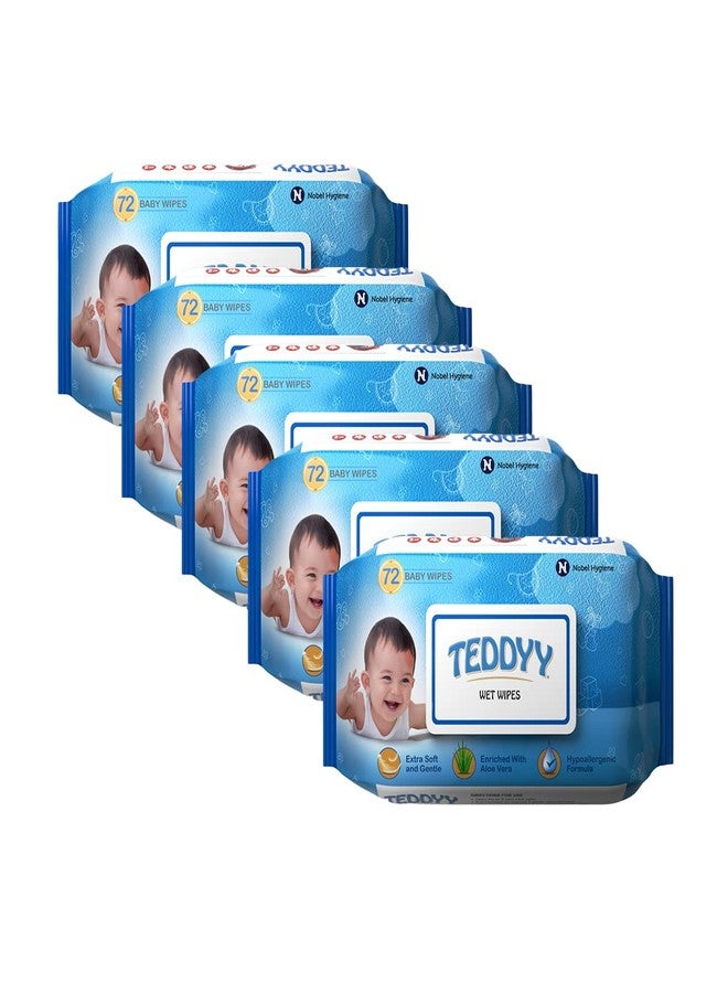 TEDDYY Baby Easy Pant Diapers Small 78 Count Pack of 1 & Baby Wet Wipes With Lid 72s Pack of 5 - Image 5