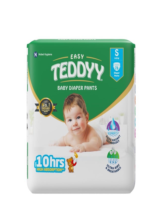 TEDDYY Baby Easy Pant Diapers Small 78 Count Pack of 1 & Baby Wet Wipes With Lid 72s Pack of 5 - Image 2