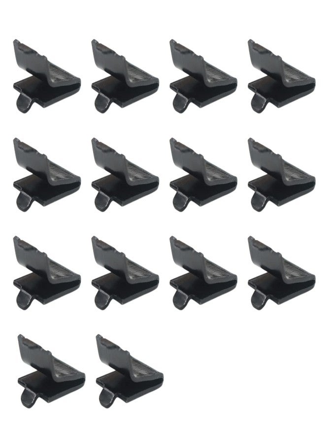 Xadnitu Adjustable Steel Pilaster Shelf Clip Support, Shelving Bracket Clips for Metal and Wood Shelves (14, Black) - Image 2