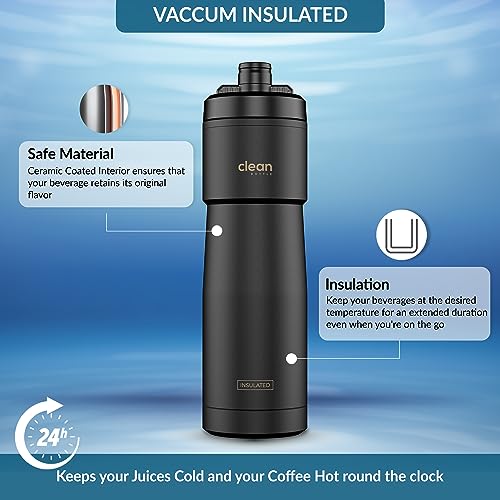 Clean Bottle Bike Water Bottles | Insulated Bike Water Bottle | Easy Clean Nozzle, Easy Squeeze | Cycling Mountain Fitness Water Bottle | Gym Sport Bottle | (Black, Sport 23) - Image 2