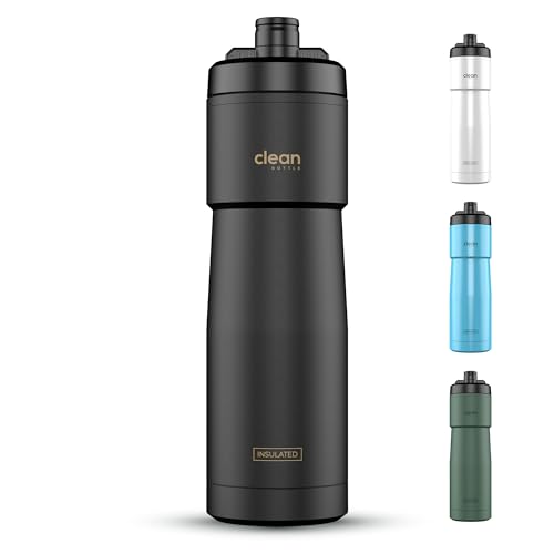 Clean Bottle Bike Water Bottles | Insulated Bike Water Bottle | Easy Clean Nozzle, Easy Squeeze | Cycling Mountain Fitness Water Bottle | Gym Sport Bottle | (Black, Sport 23) - Image 1