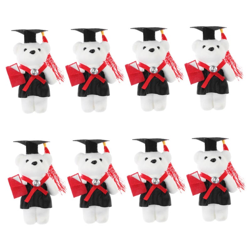 Mini Graduation Bear Bouquet Kit 8pcs Plush Bears for Flower Arrangements and Celebrations - Image 2
