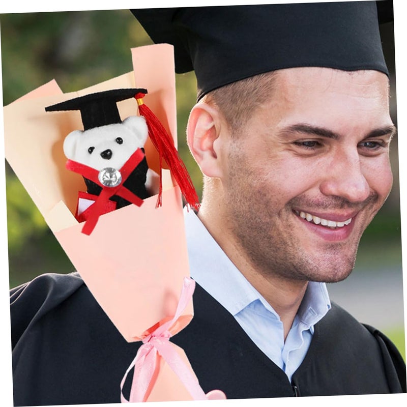 Mini Graduation Bear Bouquet Kit 8pcs Plush Bears for Flower Arrangements and Celebrations - Image 5