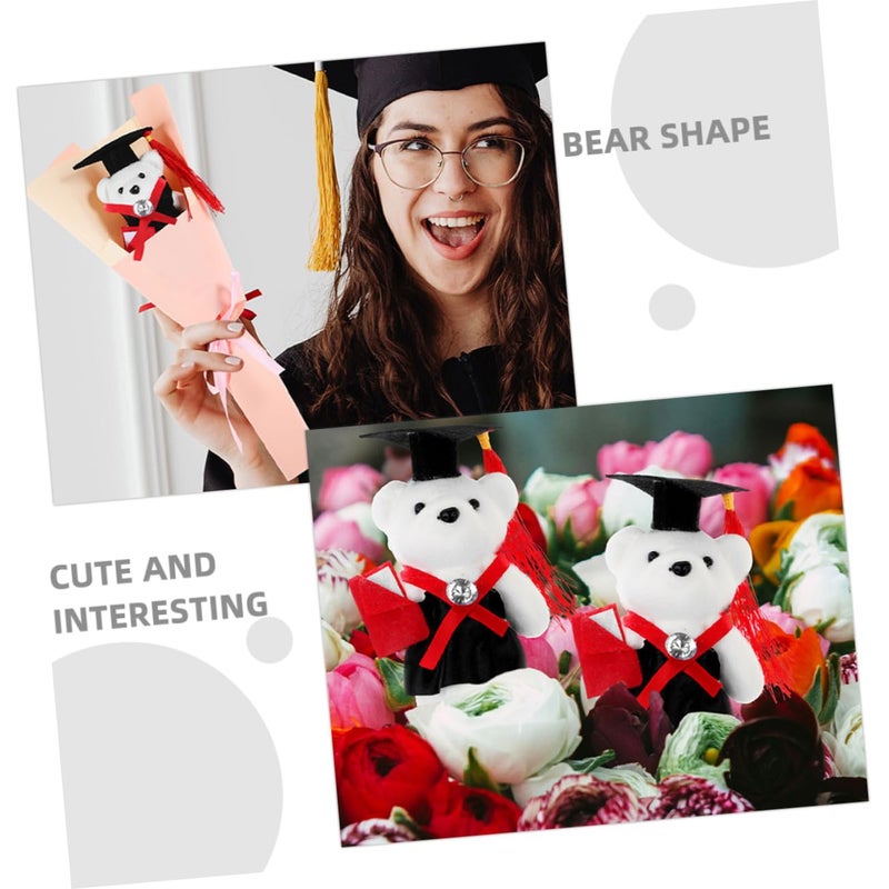 Mini Graduation Bear Bouquet Kit 8pcs Plush Bears for Flower Arrangements and Celebrations - Image 4