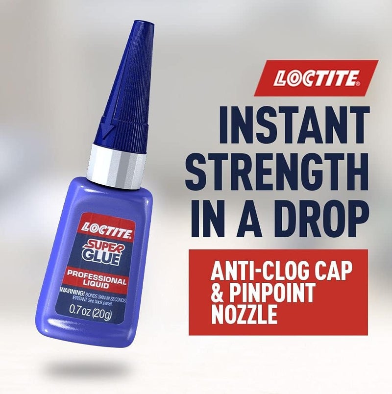 Loctite لوكتايت سوبر غراء بروفيشنال سائل 20g سريع الجفاف قوي للالتصاق للمعادن والخشب والبلاستيك والمطاط والسيراميك والجلد | فوهة دقيقة للربط الفوري متعدد الاستخدامات لإصلاح - Image 5