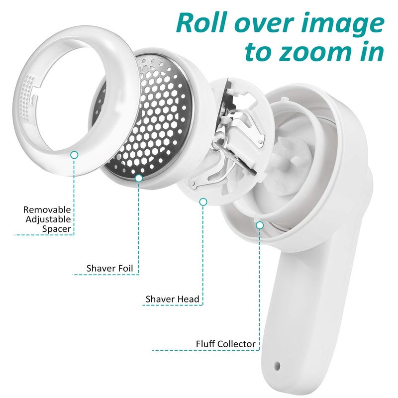 SILENCIO Fabric Shaver 6 Blades Electric Lint Roller USB Rechargeable Fabric Defuzzer Reusable Cordless Sweater Shaver can be Used Anywhere Bobbling Roller for Clothes - Image 5