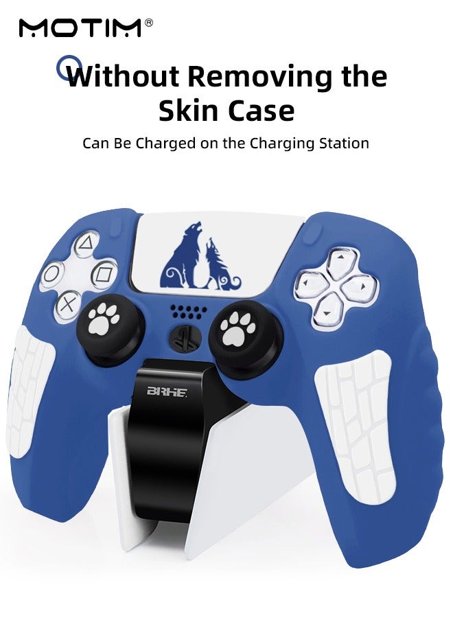 Motim Case Cover for PS5 Wireless Controller for Dual Sense, Soft Silicone Protection Skin with 2 Thumb Caps,  Anti-scratch Anti-fall Case Cover - Image 4