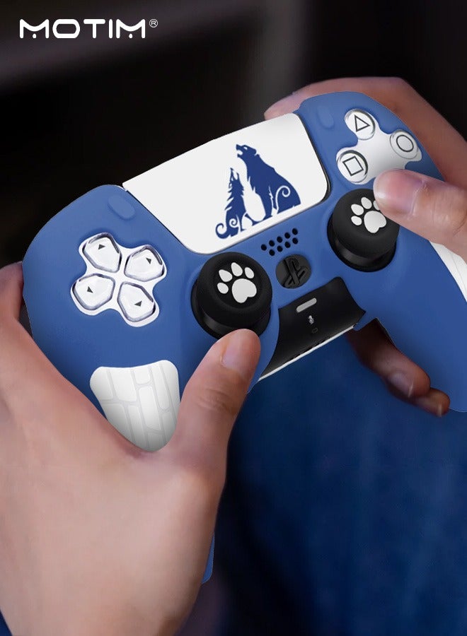 Motim Case Cover for PS5 Wireless Controller for Dual Sense, Soft Silicone Protection Skin with 2 Thumb Caps,  Anti-scratch Anti-fall Case Cover - Image 3