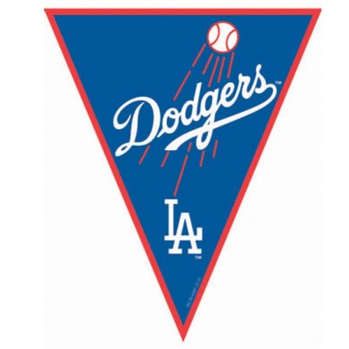 Amscan Los Angeles Dodgers MLB Black Orange Plastic Pennant Banner 12 Pack Of 1 Perfect For Game Day Baseball Fans - Image 1