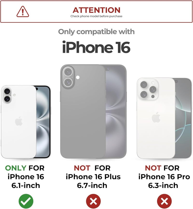 ديكسنور حافظة لهاتف iPhone 16 مع غطاء كاميرا منزلق وحامل قابل للتعديل، حافظة مغناطيسية متينة مقاومة للصدمات، لون أحمر كستنائي - Image 2