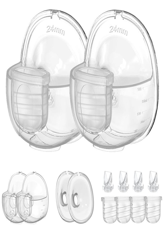 مجموعتان كاملتان من قطع غيار مضخة الثدي مع شفة 24 مم متوافقة مع مضخات الثدي Lansinoh Discreet Duo/NCVI/Nuliie/NICEGREEN Life/Zooawa S32، قطع غيار مضخة S32، صمام إضافي على شكل منقار البط وغشاء - Image 1