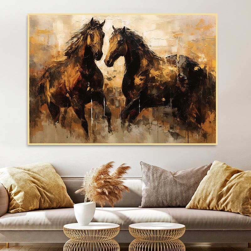 Marktna One canvas print of a horse design with a hollow frame, measuring (60×40) - Image 2