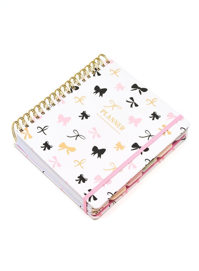 Votum 12-Month Undated Planner with Tabs, Gold Spiral, Cute Bow - Image 5