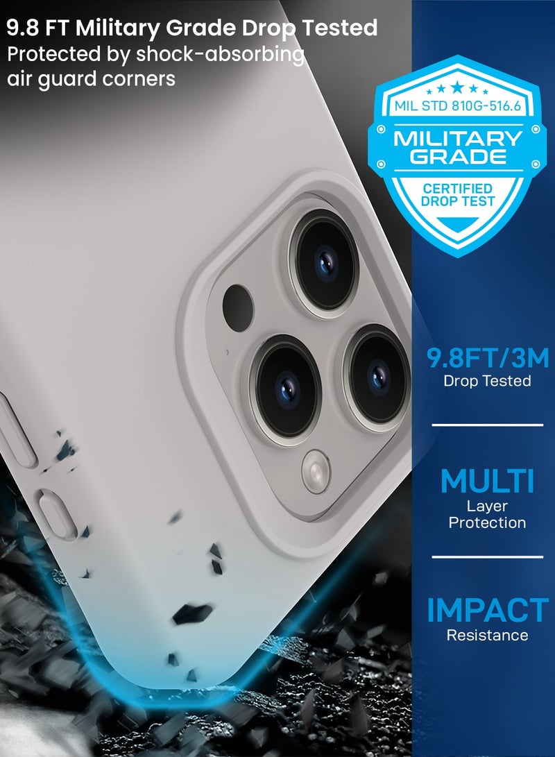 Remson Mag-X Magnetic Hybrid Protective Silicone Case Protection Compatible for iPhone 15 Pro Max 6.7 - Stone Grey - Image 2