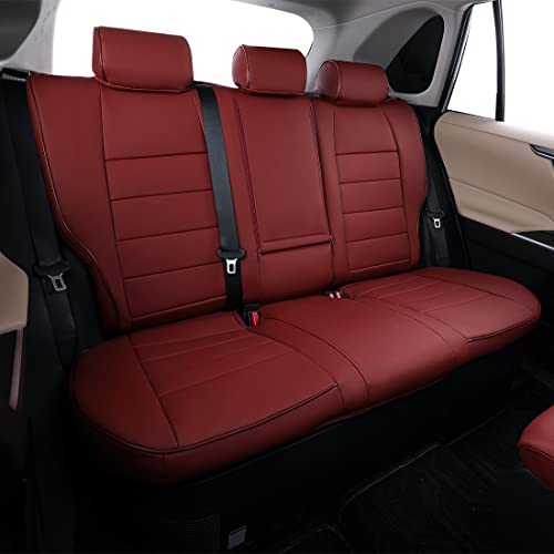 EKR Custom Fit Corolla Car Seat Covers for Select 2014 2015 2016 2017 2018 2019 Toyota Corolla L LE LE Eco Sedan - Full Set,Leather (Burgundy) - Image 3