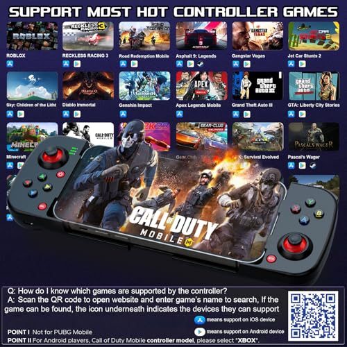 Megadream Mobile Game Controller Gamepad for iPhone iOS Android PC: Works with iPhone 16/15/14/13/12/11, iPad, Samsung Galaxy, TCL, Tablet, Call of Duty, Apex Legends - Directly Play (Blue) - Image 3