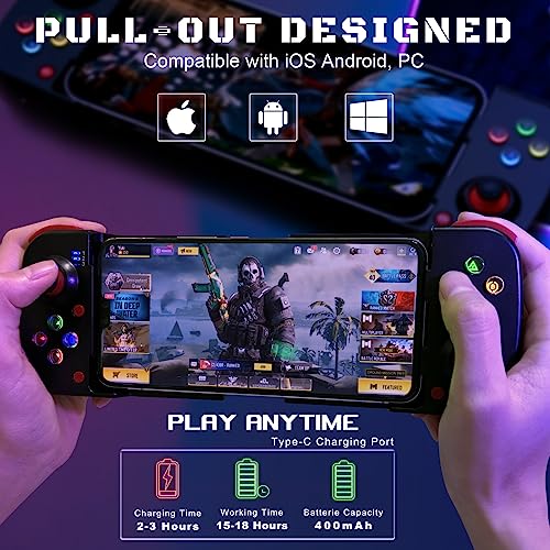 Megadream Mobile Game Controller Gamepad for iPhone iOS Android PC: Works with iPhone 16/15/14/13/12/11, iPad, Samsung Galaxy, TCL, Tablet, Call of Duty, Apex Legends - Directly Play (Blue) - Image 2