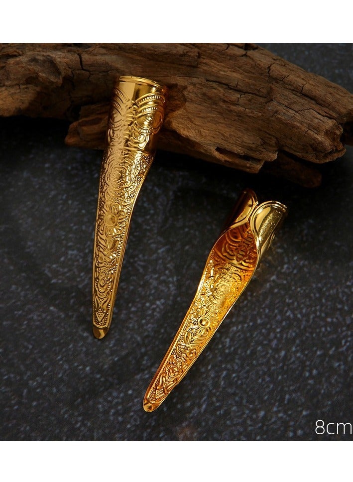 Traditional Vintage Handmade Golden Nails Gold 18K Perfect Gift For Each Girl Wearable Nails No Glue or Stick Reusable