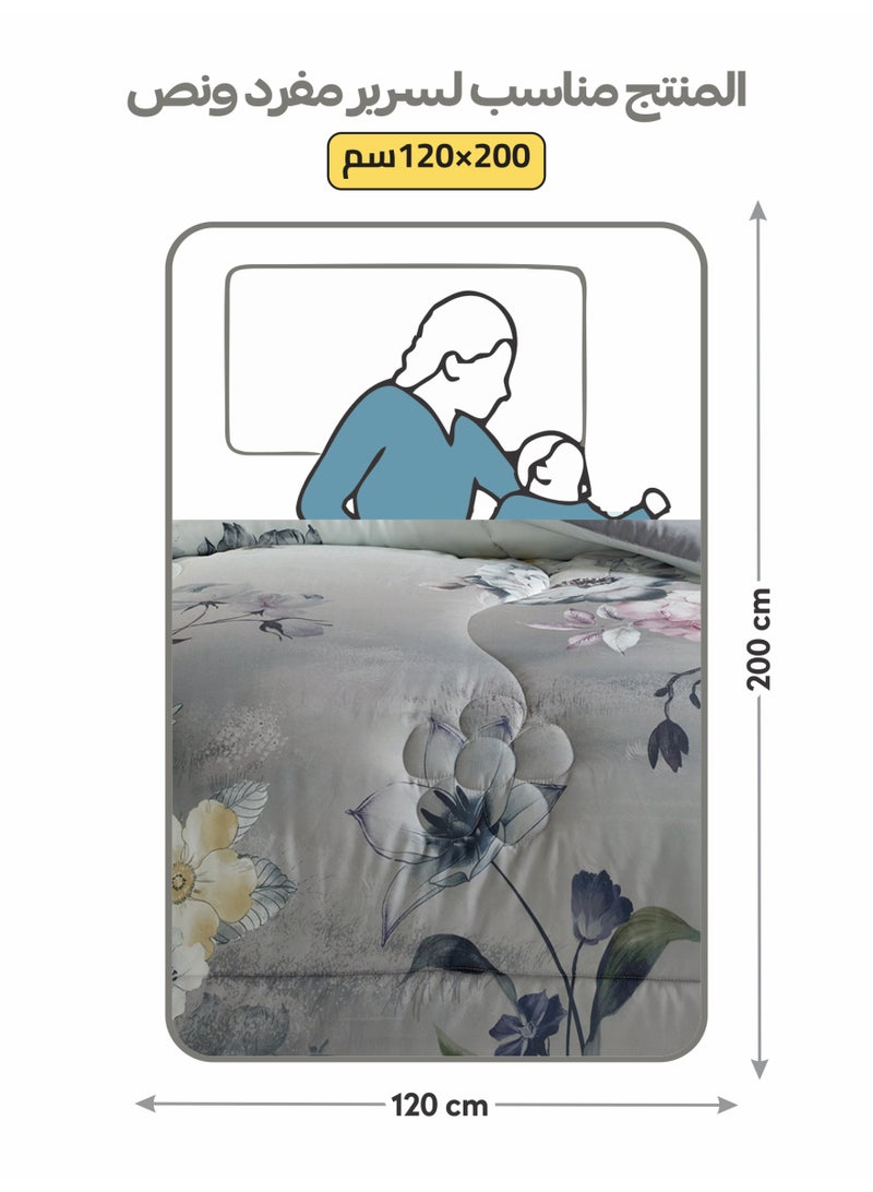 Donetella Bedding Comforter Set, twin Size Fits 120x200 cm - 4-Pcs Digital Print Quilted Bed Set, Microfiber Fabric - 1 Comforter, 1 Fitted Sheet, 1 Pillow Shams, 1 Pillowcases. - Image 3