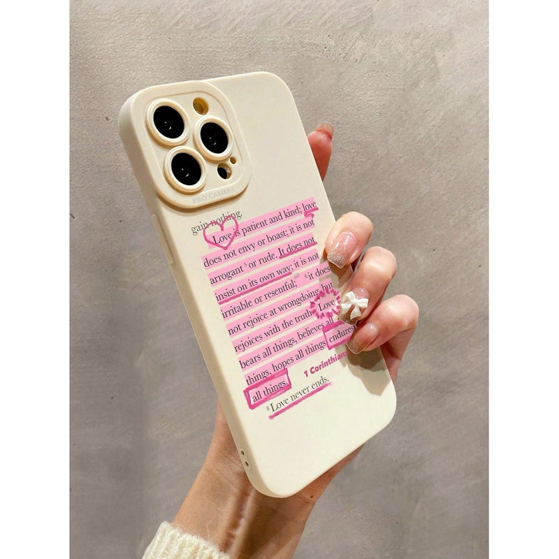 حافظة هاتف مع ظل تلميذ وردي وأبيض لهاتف iPhone 15 Plus - Image 2
