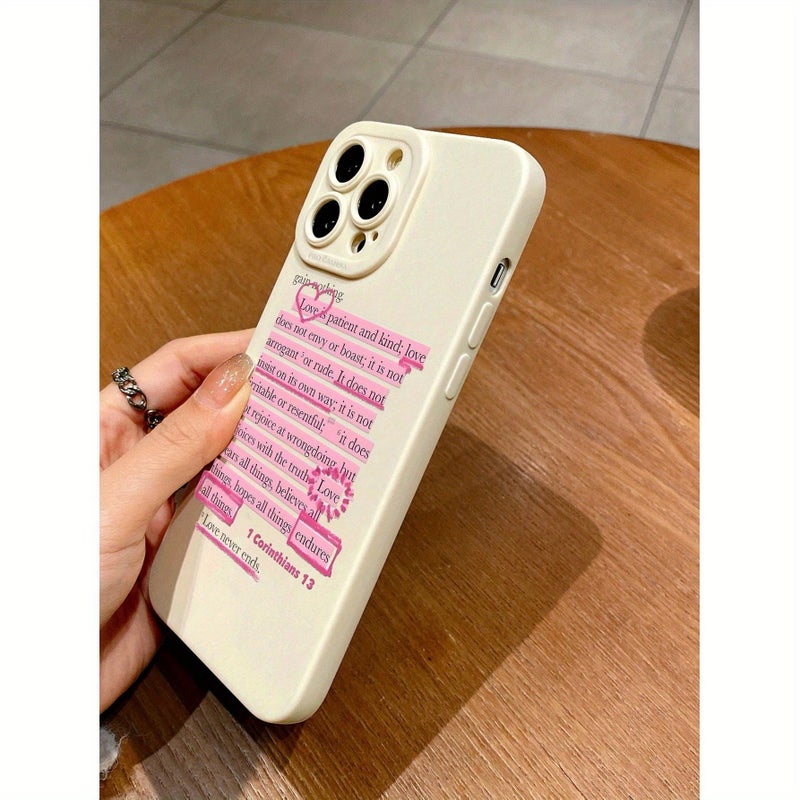 حافظة هاتف مع ظل تلميذ وردي وأبيض لهاتف iPhone 15 Plus - Image 3