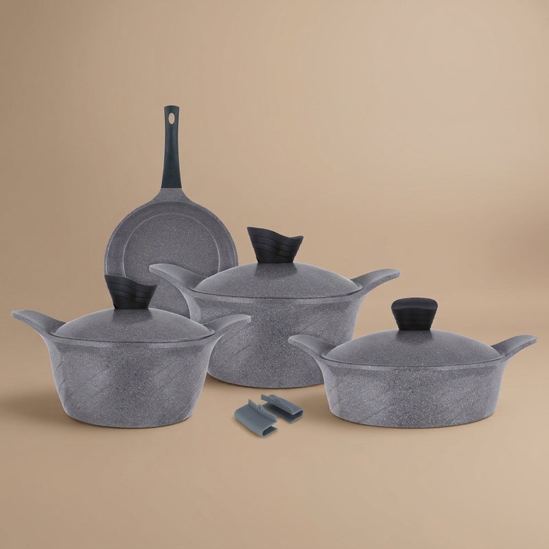 Tornado Granite Cookware Set, 7 Pieces - Grey Gray - Image 1