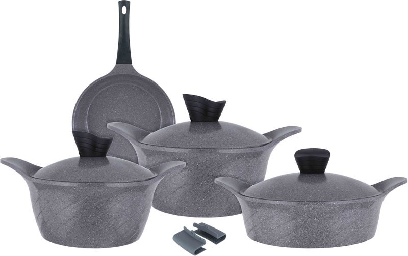 Tornado Granite Cookware Set, 7 Pieces - Grey Gray - Image 2
