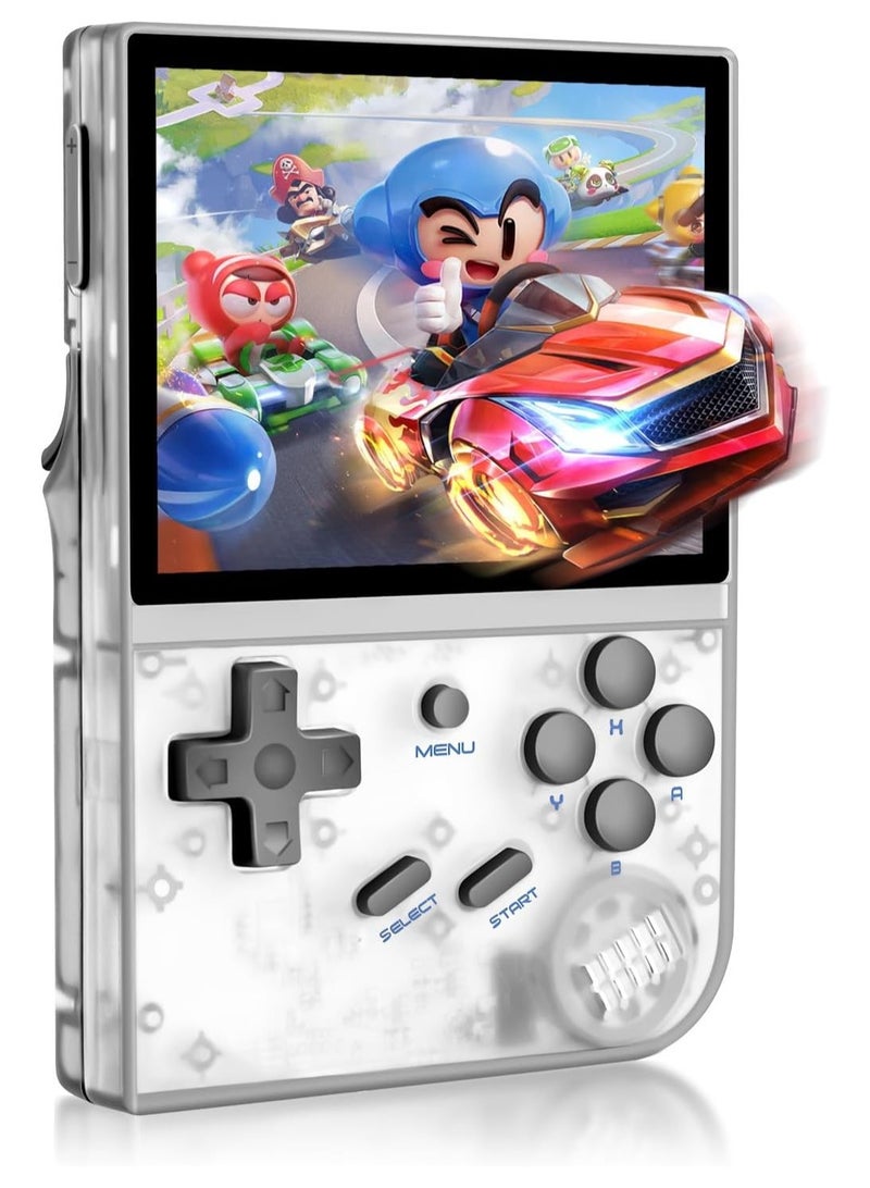 Anbernic RG35XX Handheld Game Console Retro Games Consoles with 3.5 Inch IPS Screen 64G TF Card 5474 Classic Games 2100mAh Battery Support Linux and Garlic Dual Stylem, HDMI and TV Output White - Image 1