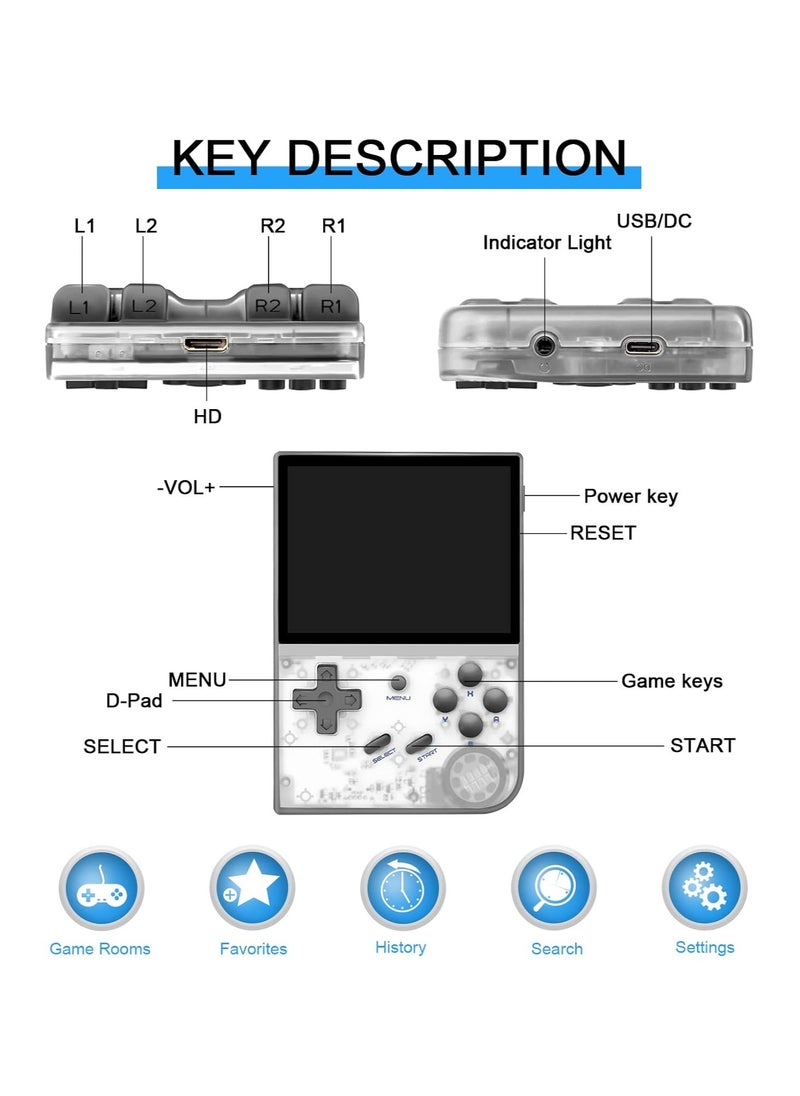 Anbernic RG35XX Handheld Game Console Retro Games Consoles with 3.5 Inch IPS Screen 64G TF Card 5474 Classic Games 2100mAh Battery Support Linux and Garlic Dual Stylem, HDMI and TV Output White - pzsku/Z734A4886F19F38CBAB42Z/45/1741068332/6ee8097b-49f1-4f74-a960-3e8d0db428ad