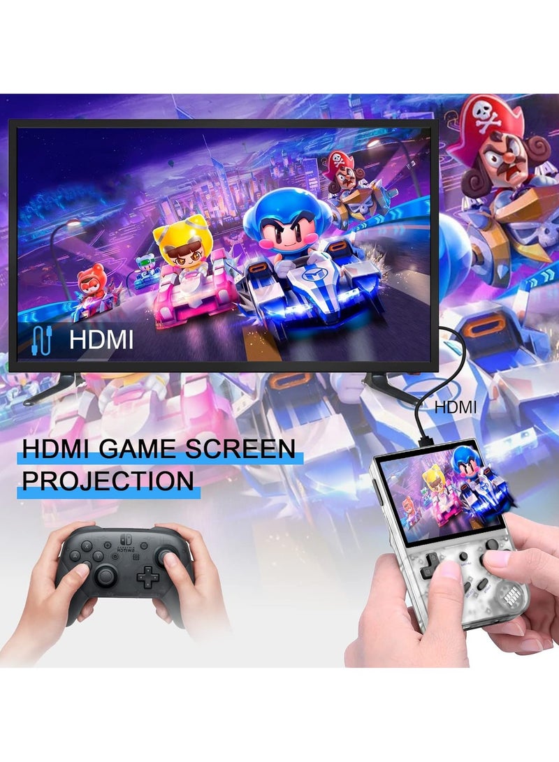 Anbernic RG35XX Handheld Game Console Retro Games Consoles with 3.5 Inch IPS Screen 64G TF Card 5474 Classic Games 2100mAh Battery Support Linux and Garlic Dual Stylem, HDMI and TV Output White - Image 4