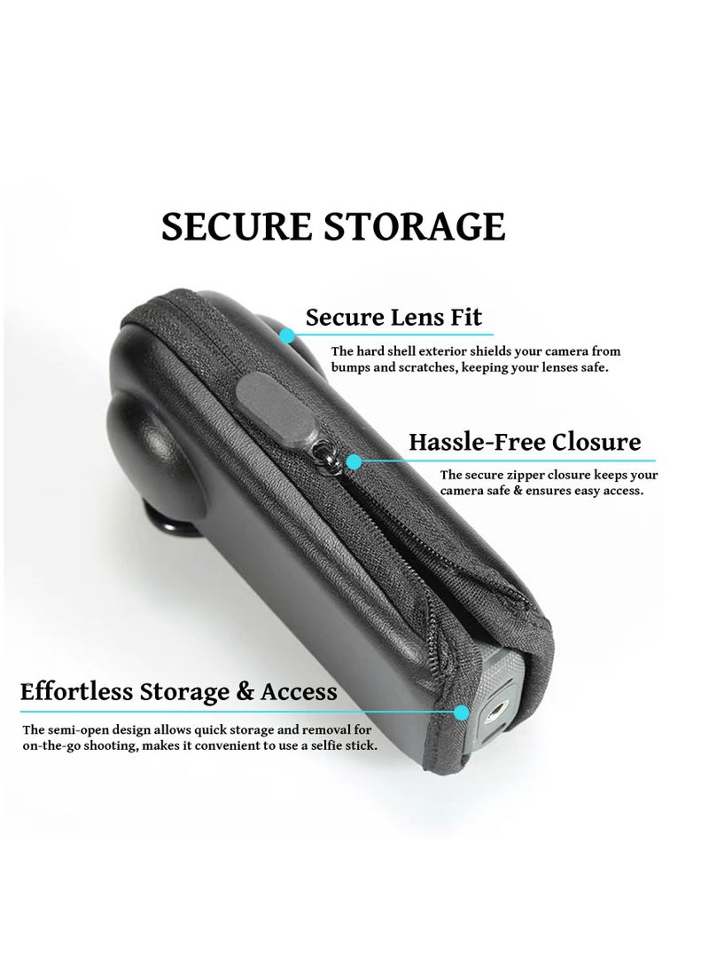 Excefore Protective Carrying Case for Insta360 X4 Accessories, Hard Shell Travel Storage Case for Insta 360 X4, Portable Camera Bag with Clip Compatible with Insta360 X4, Case Only, Black - Image 2