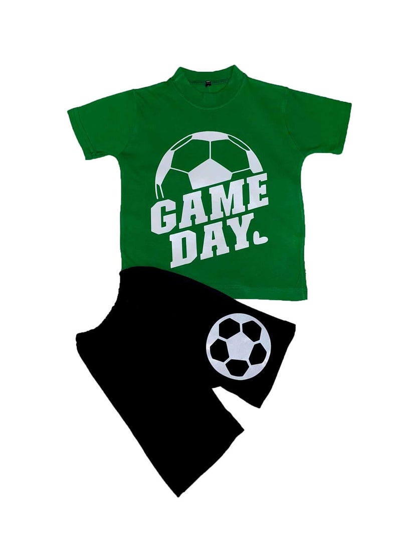 وان هاند بيجاما قطن ولادى صيفى - أخضر - Image 1