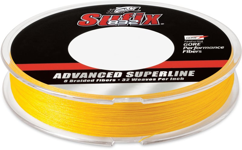 Sufix 832 Advanced Superline Braid HiVis Yellow 20Pound300Yard Spool 660120Y - Image 2