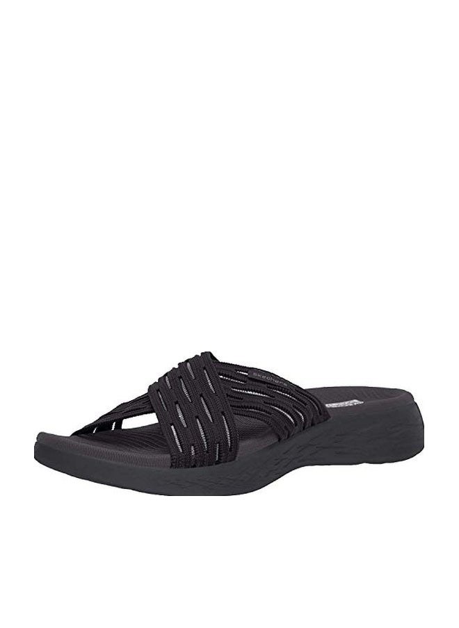 Skechers womens On-the-go 600 Sunrise Slide Sandal, Black, 9 US - Image 1