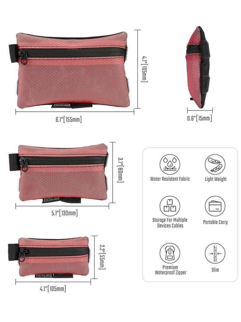 TACTICAL_GEEK TACTICAL GEEK Storage A5 EDC Storage Pouch Set, Molle EDC Gadget Pouch, Multi-Functional Utility Small Tool Pocket for Daily Carry (Red) - Image 2