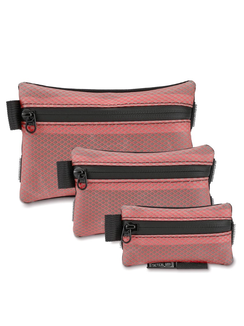 TACTICAL_GEEK TACTICAL GEEK Storage A5 EDC Storage Pouch Set, Molle EDC Gadget Pouch, Multi-Functional Utility Small Tool Pocket for Daily Carry (Red) - Image 1