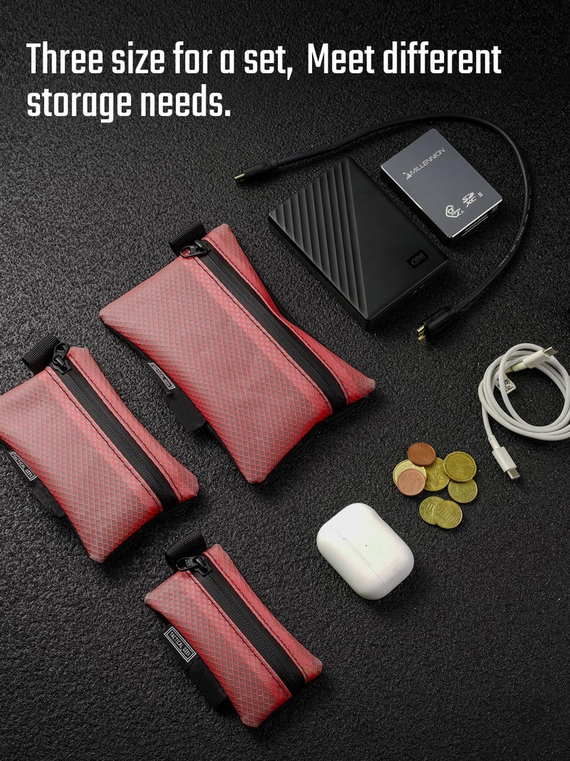 TACTICAL_GEEK TACTICAL GEEK Storage A5 EDC Storage Pouch Set, Molle EDC Gadget Pouch, Multi-Functional Utility Small Tool Pocket for Daily Carry (Red) - Image 4