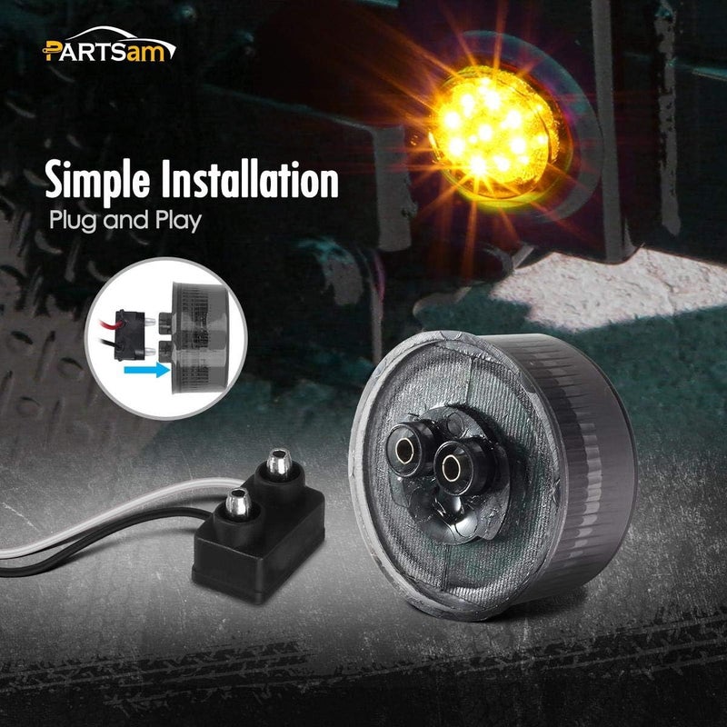 Partsam 2 Inch Round Amber LED Marker Lights - Image 3