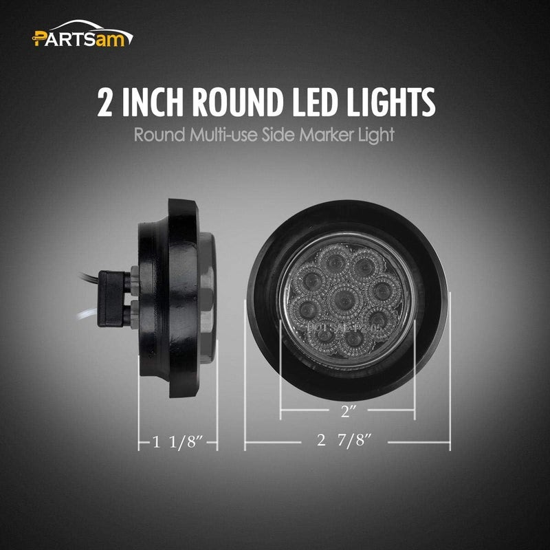 Partsam 2 Inch Round Amber LED Marker Lights - Image 4