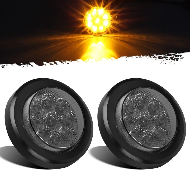 Partsam 2 Inch Round Amber LED Marker Lights - Image 1