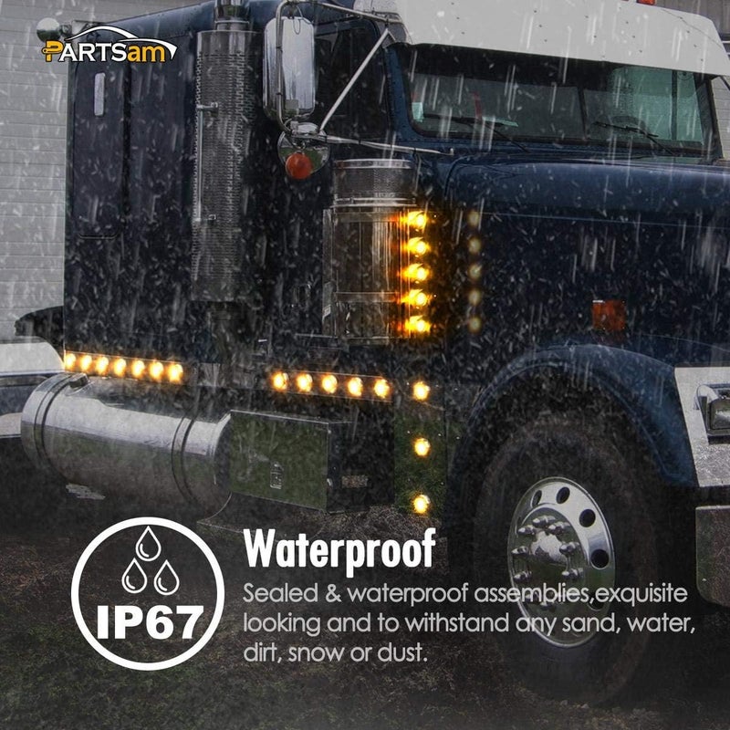 Partsam 2 Inch Round Amber LED Marker Lights - Image 5