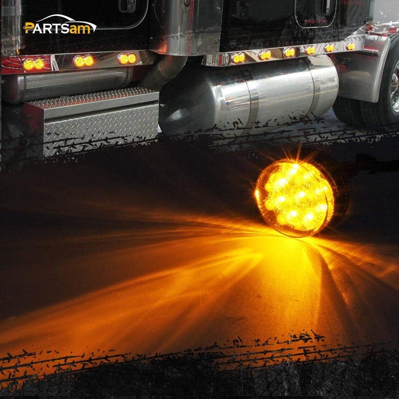 Partsam 2 Inch Round Amber LED Marker Lights - Image 2