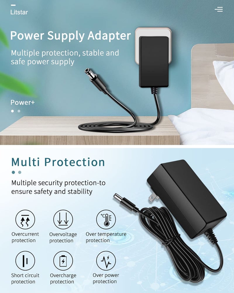 LitStar 5V 2A AC Adapter Power Supply Charger [5 Volts 2 Amps Regulated Switching Power] with 11 Interchangeable DC Plug for 300mA 400mA 500mA 600mA 700mA 800mA 900mA 1000mA 1500mA 2000mA Equipment - Image 3